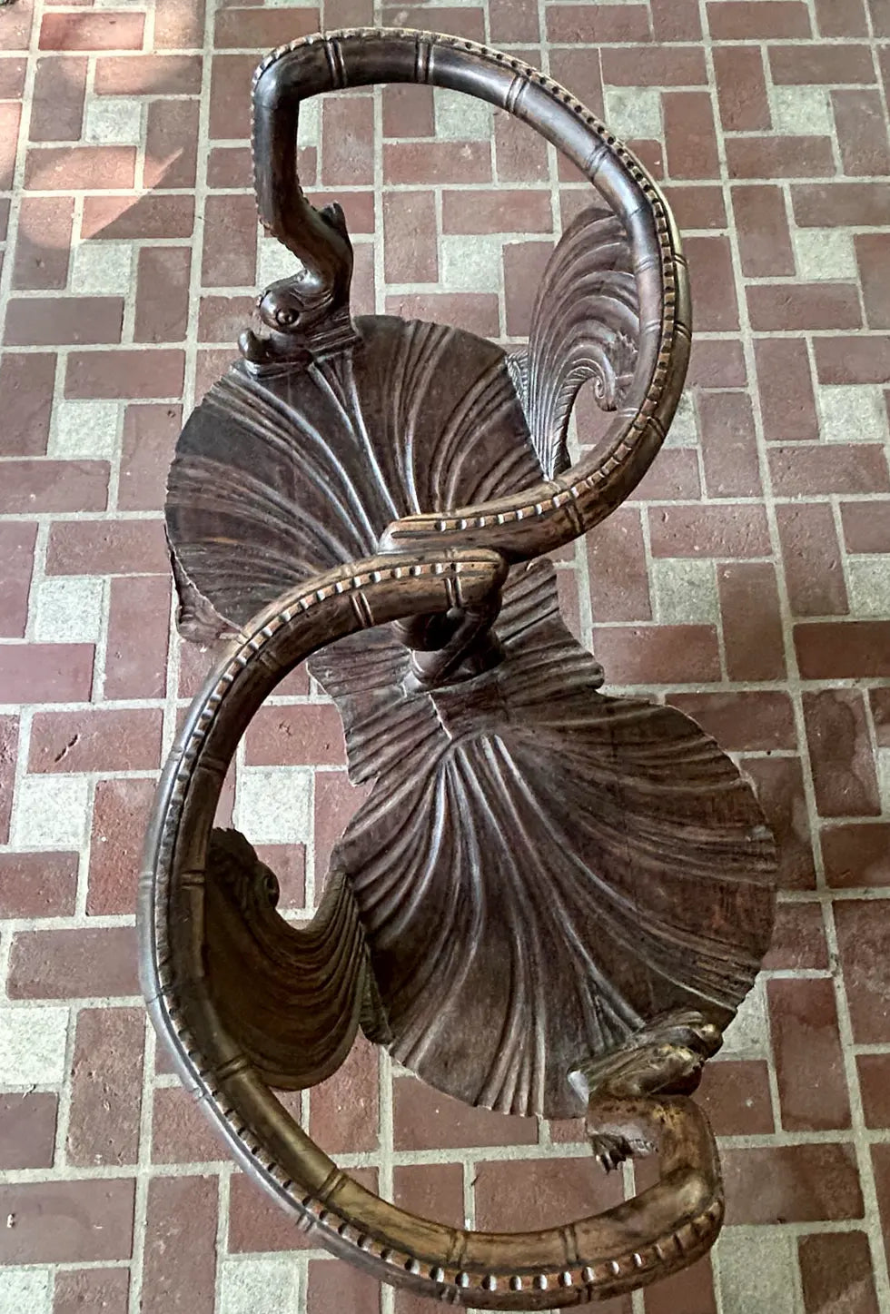 Mid 20th Century Italian Carved Grotto Bench