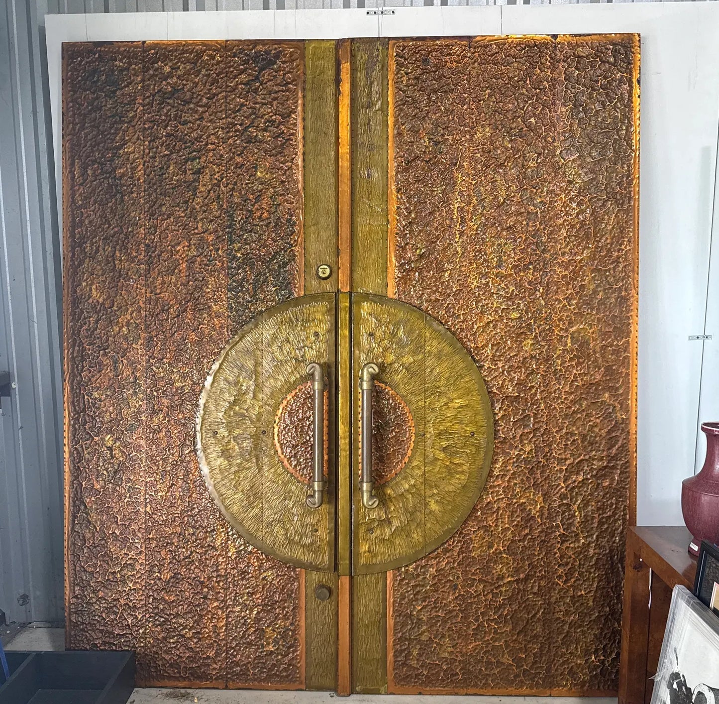 Pair of Large 1980s Sunburst Doors by Alan Weiss