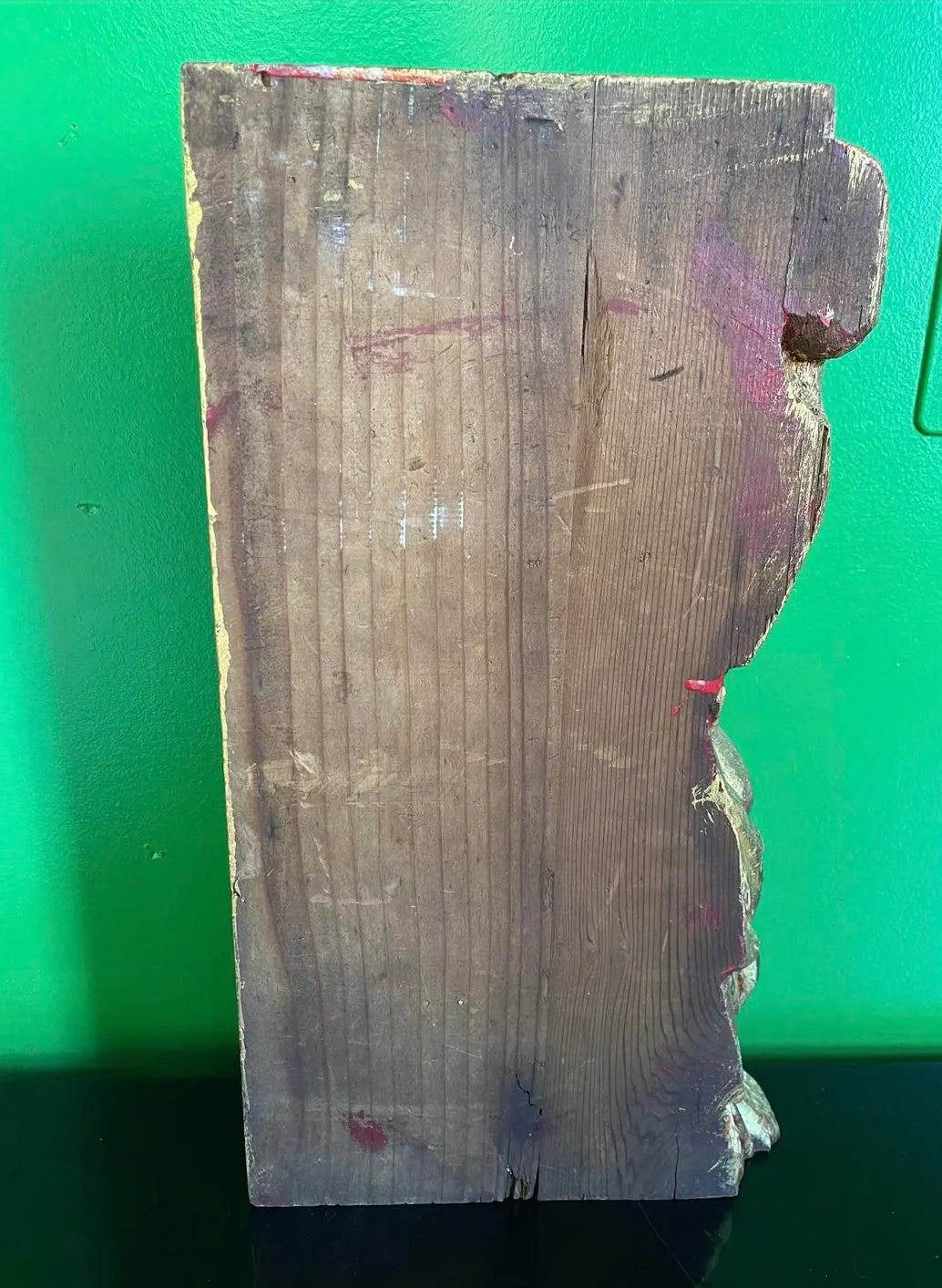 1970s A Carved Wooden Sculpture of a Woman With Gilt Surface