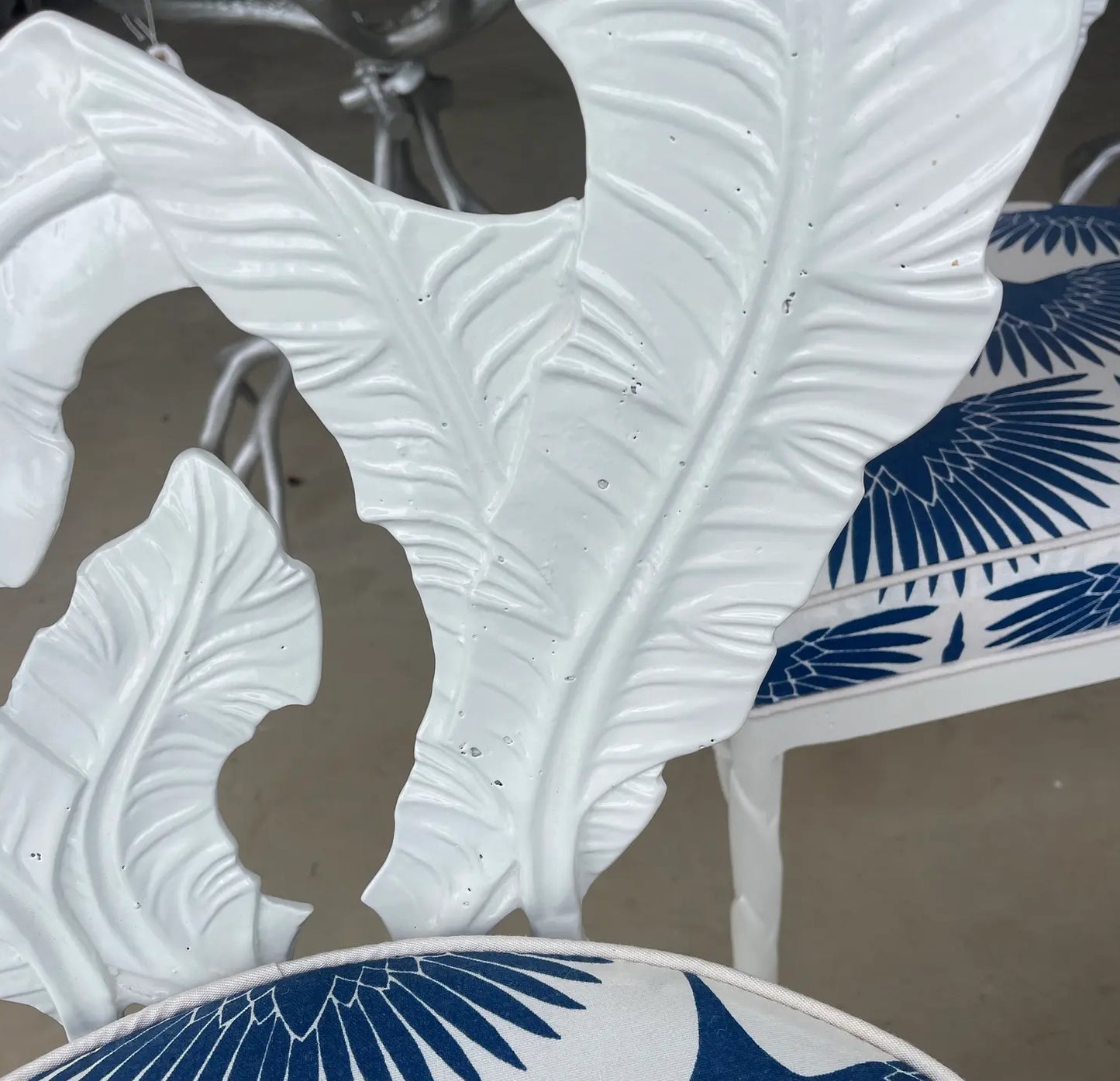 1970s Veneman Collection Tropitone Banana Leaf Aluminum Patio Chairs - Set of 8