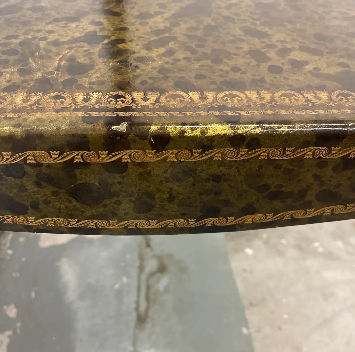 1920s Antique Barnard and Simonds Tooled Leather Card Table