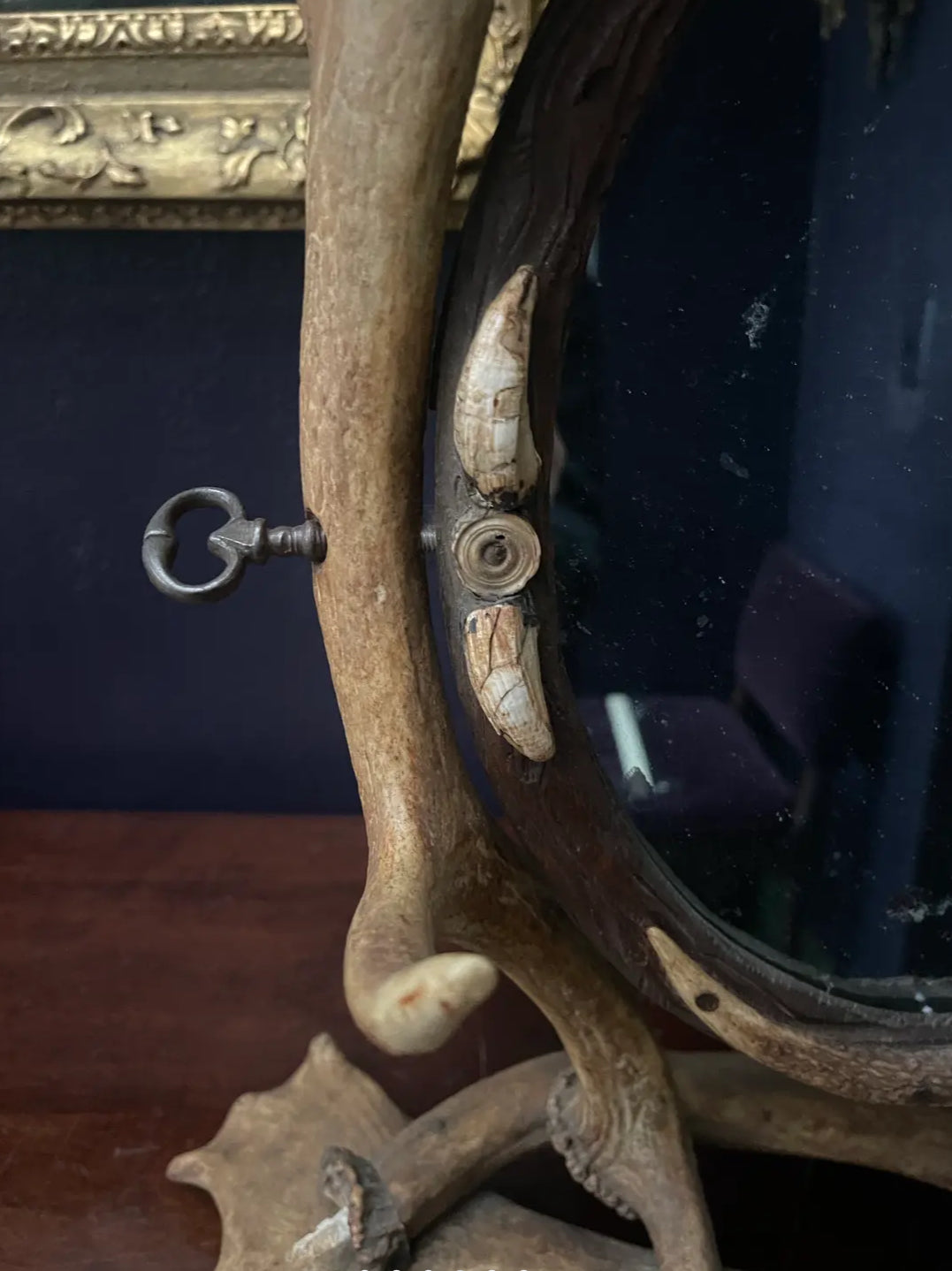 Early 20th Century Antler Vanity Mirror