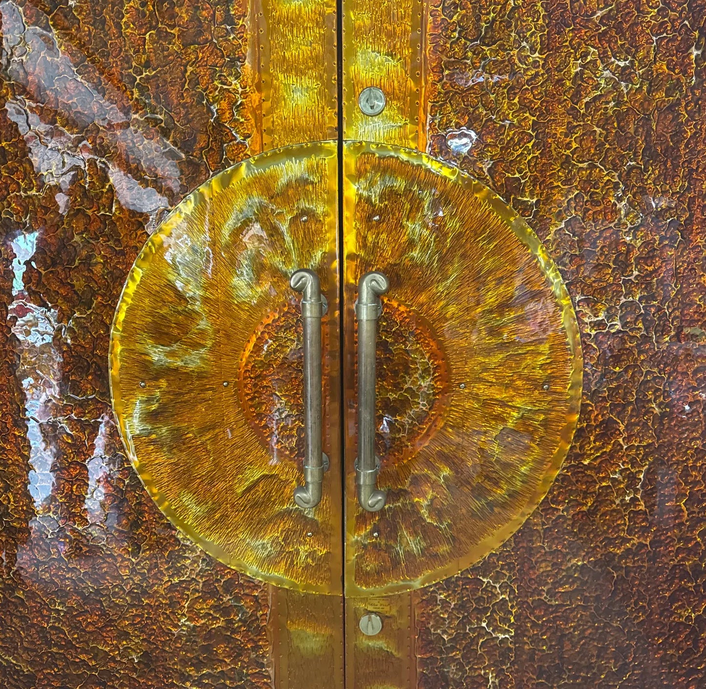 Pair of Large 1980s Sunburst Doors by Alan Weiss