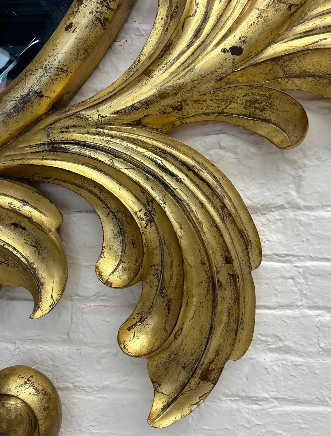 Extra Large 1990s Gold Acanthus Leaf Mirror From Dauphin Harrison & Gil