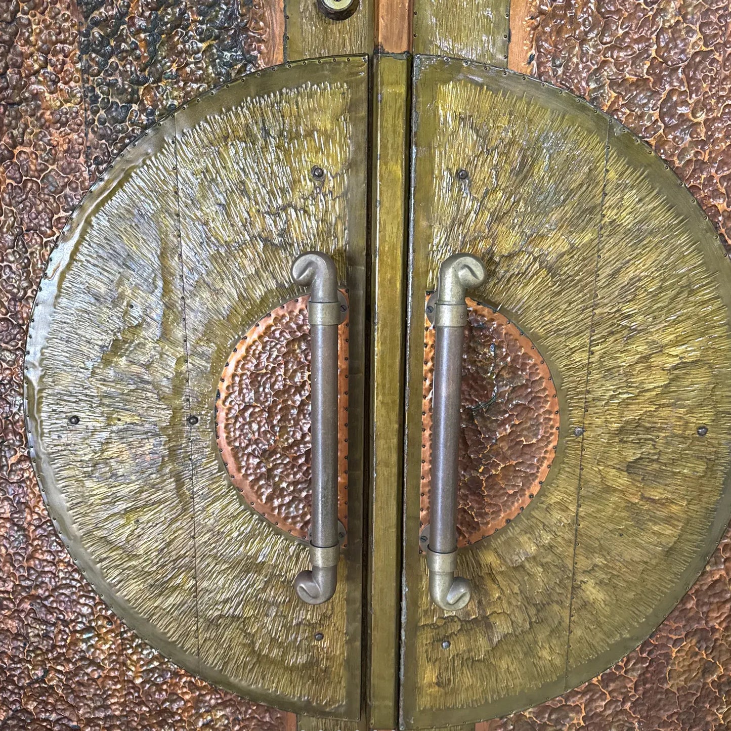 Pair of Large 1980s Sunburst Doors by Alan Weiss