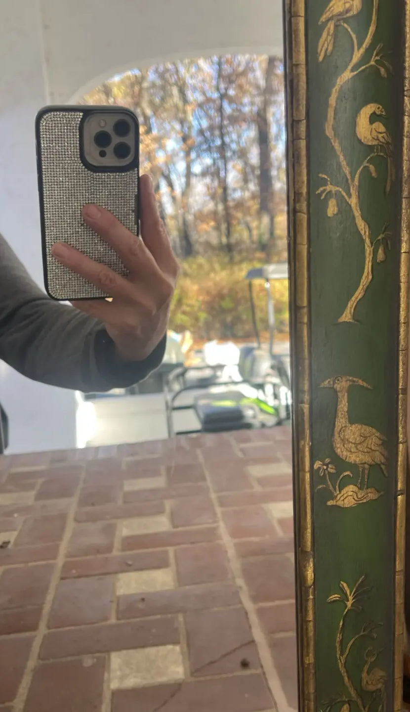 Mid 20th Century Green and Gilt Chinoiserie Mirror