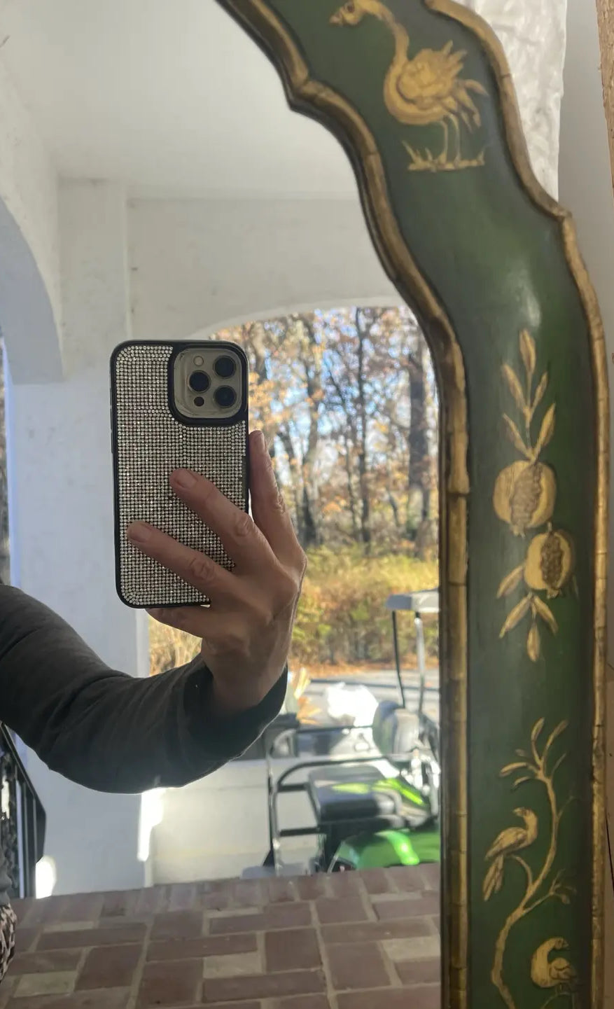 Mid 20th Century Green and Gilt Chinoiserie Mirror