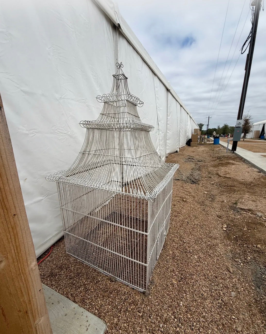 Vintage Extremely Large Pagoda Top Birdcage
