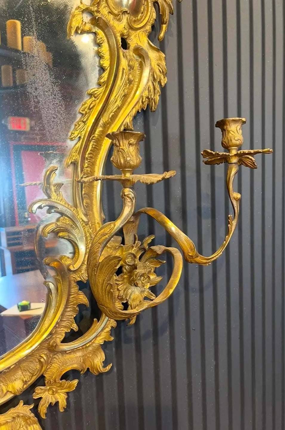 Late 19th Century French Gilt Bronze Mirror in the Rococo Style