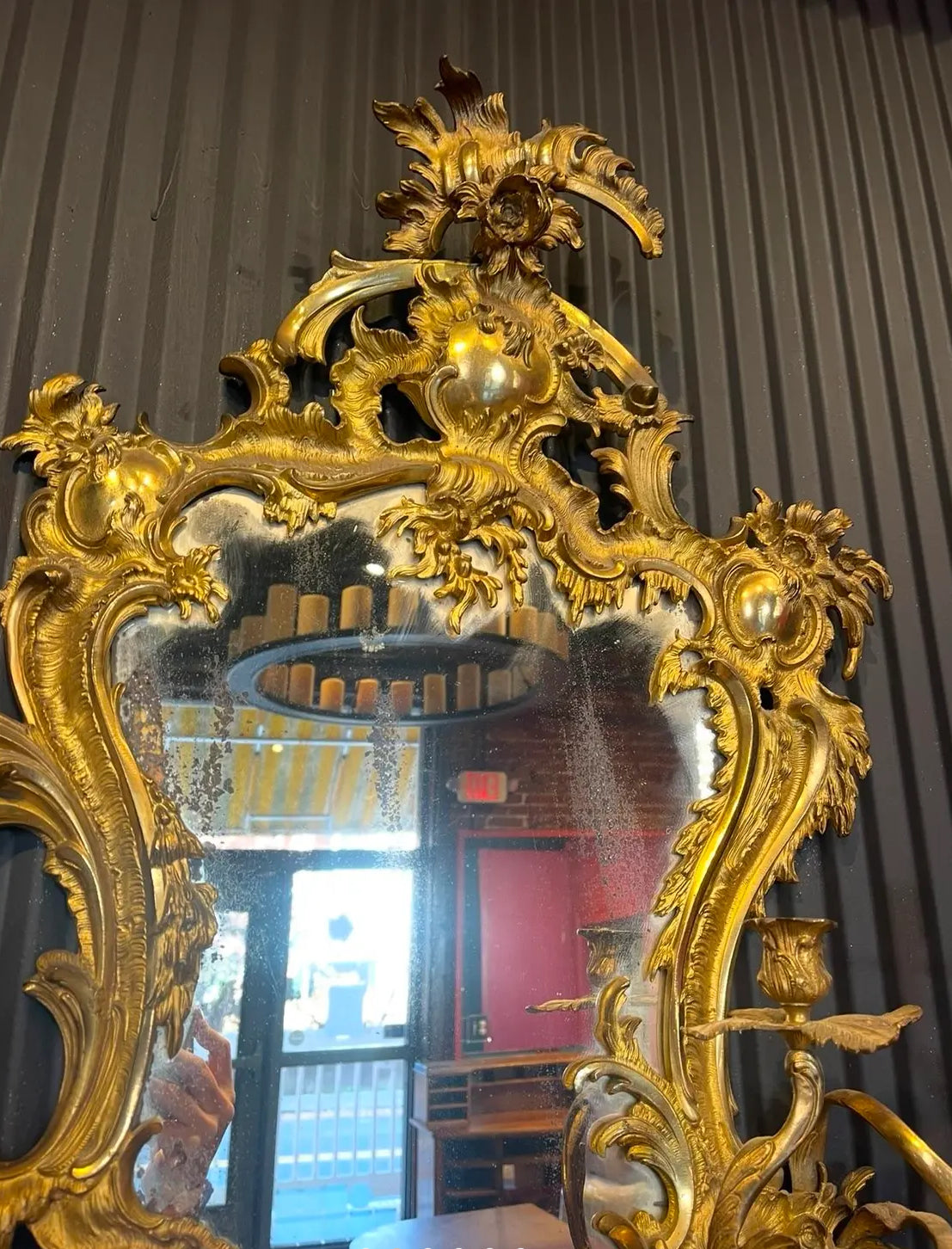 Late 19th Century French Gilt Bronze Mirror in the Rococo Style