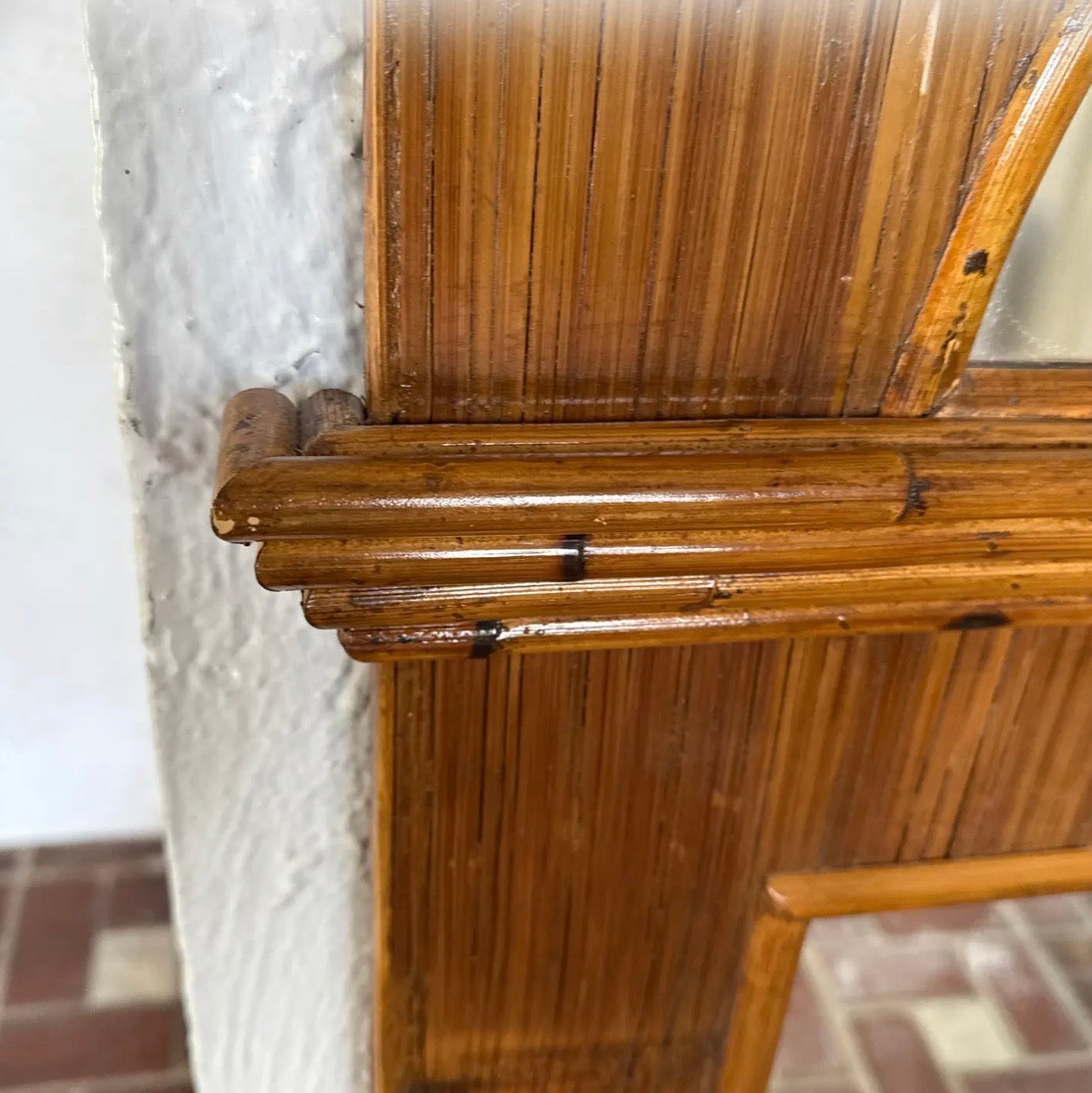 Mid- Century Modern Bamboo/Rattan Large Pier Mirror