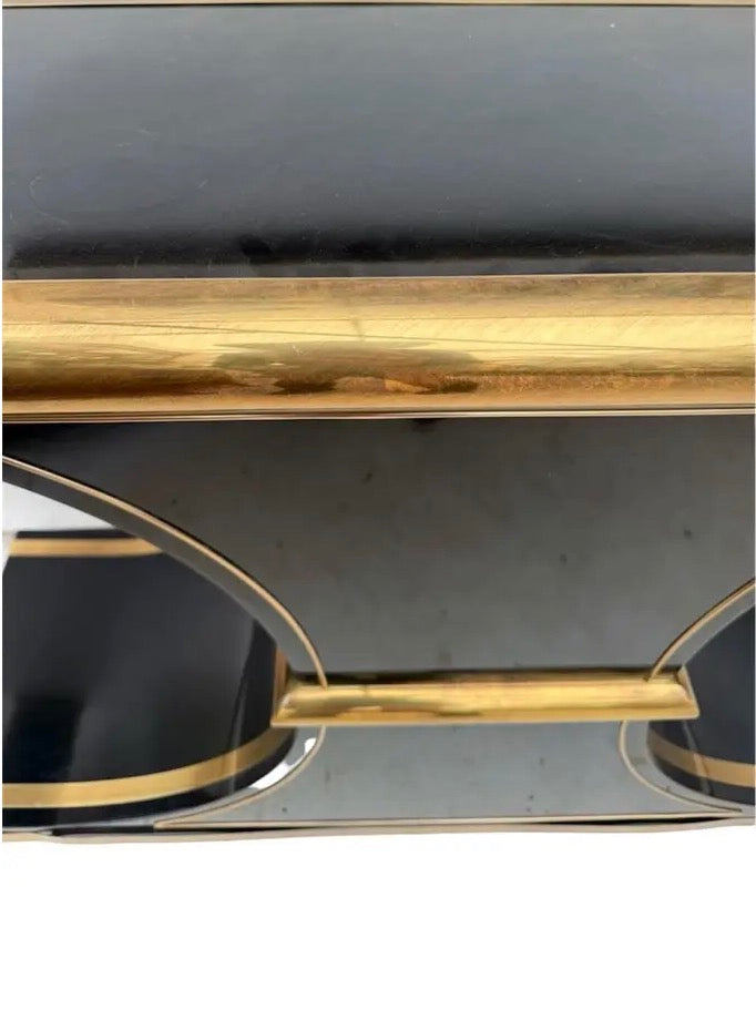 1970s Attributed to William Doezema Style for Mastercraft Black Console Table