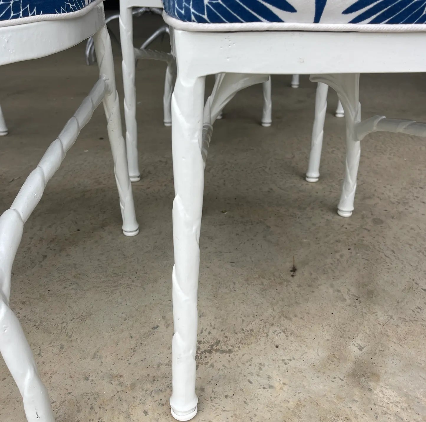 1970s Veneman Collection Tropitone Banana Leaf Aluminum Patio Chairs - Set of 8