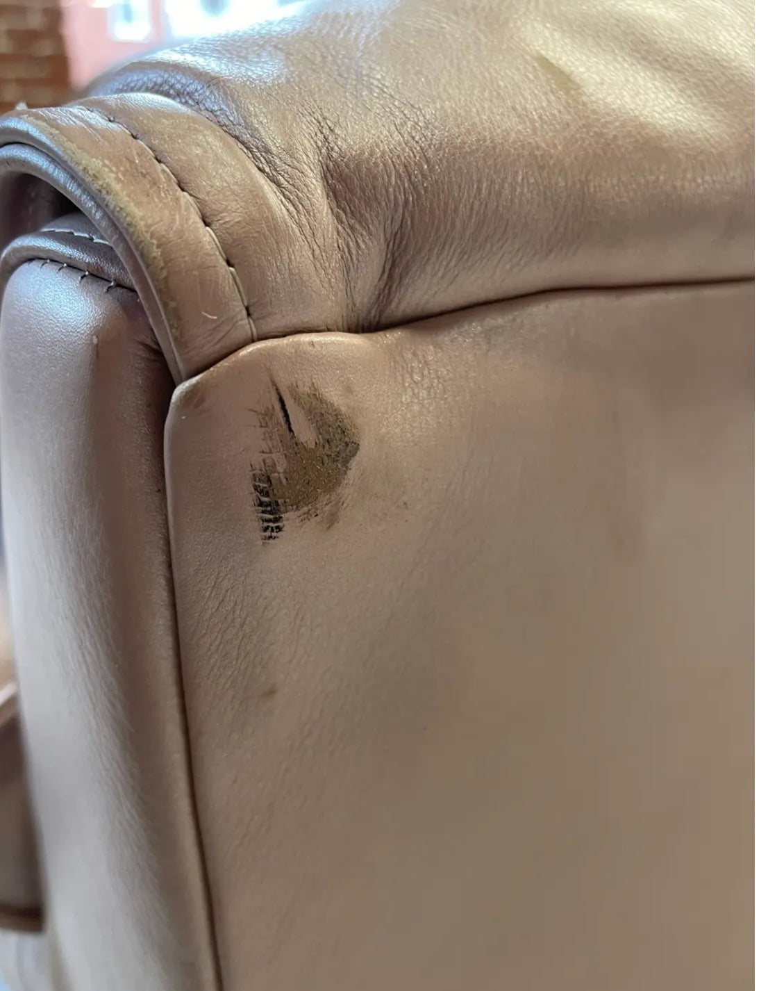 1980s Vintage Large Light Mauve Leather Sectional