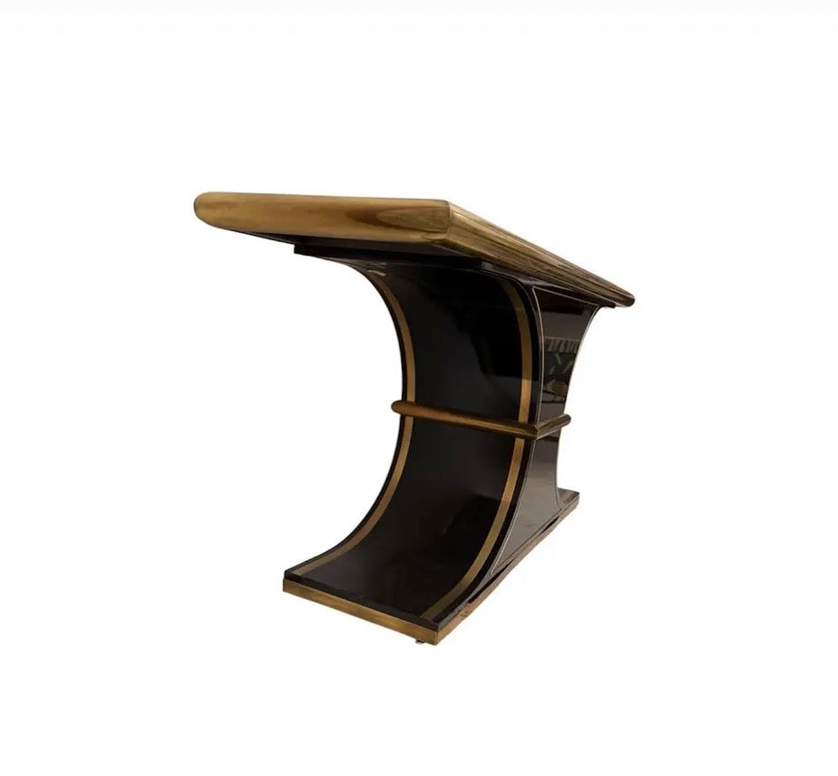 1970s Attributed to William Doezema Style for Mastercraft Black Console Table