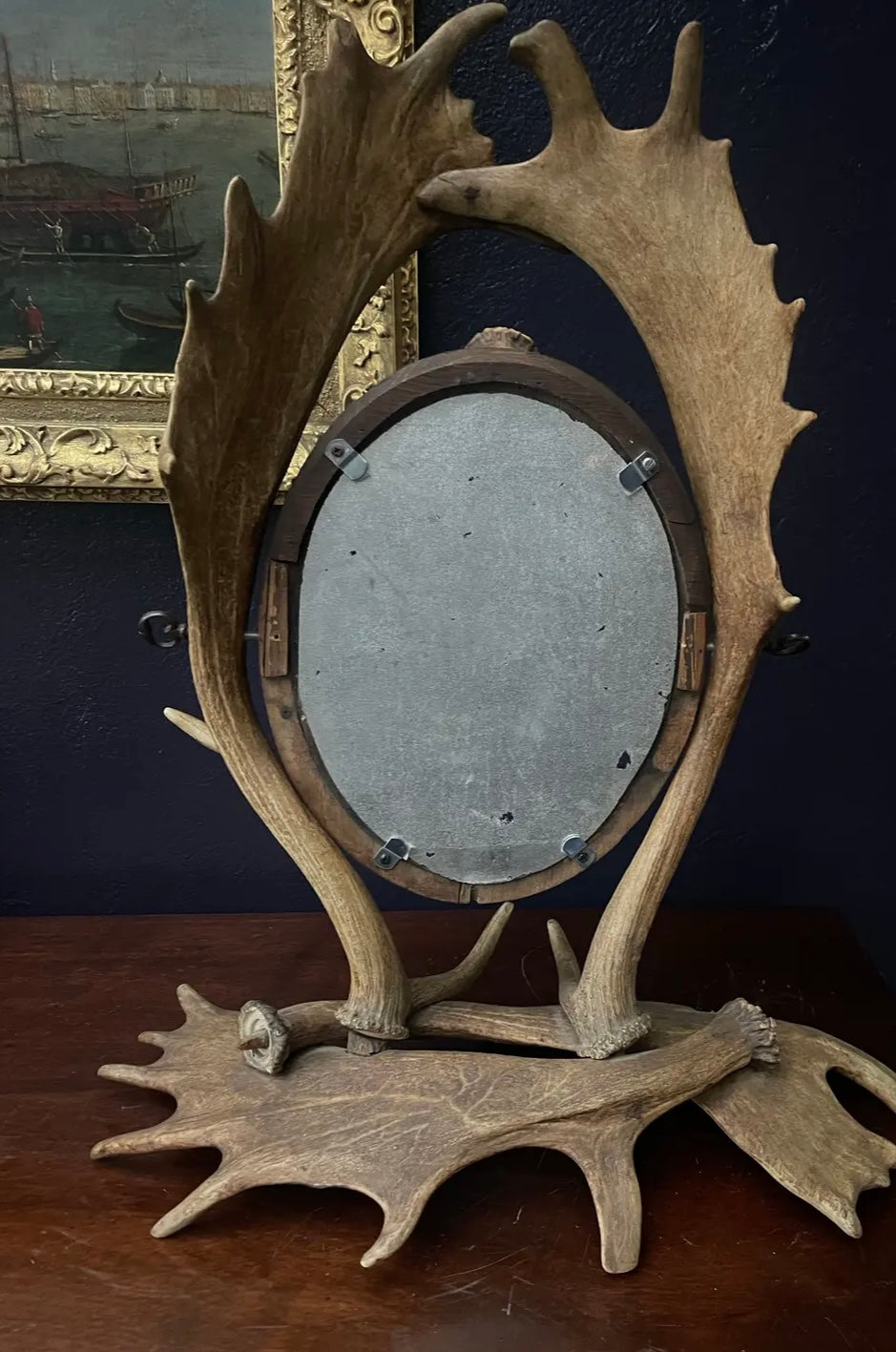 Early 20th Century Antler Vanity Mirror