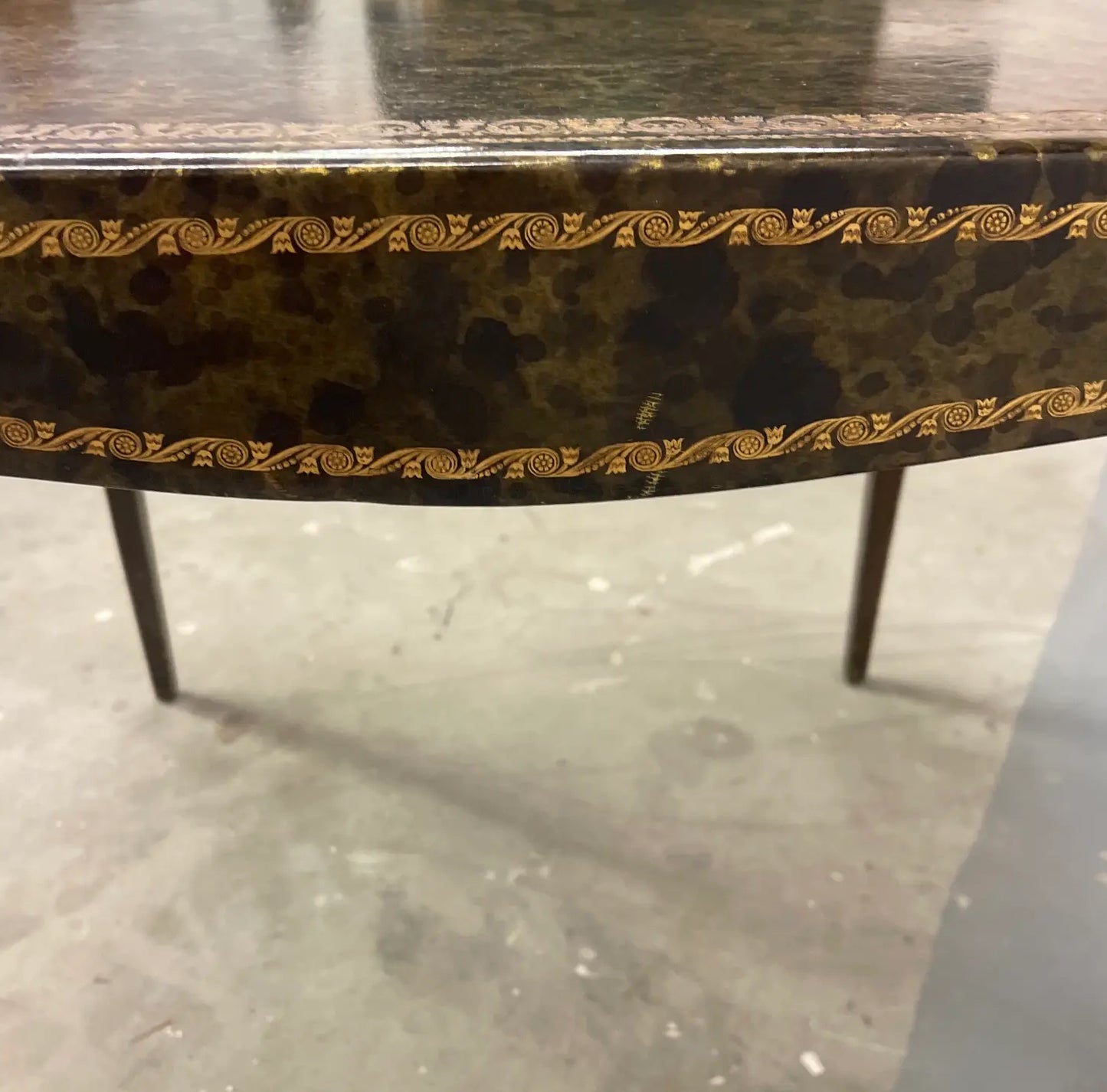 1920s Antique Barnard and Simonds Tooled Leather Card Table