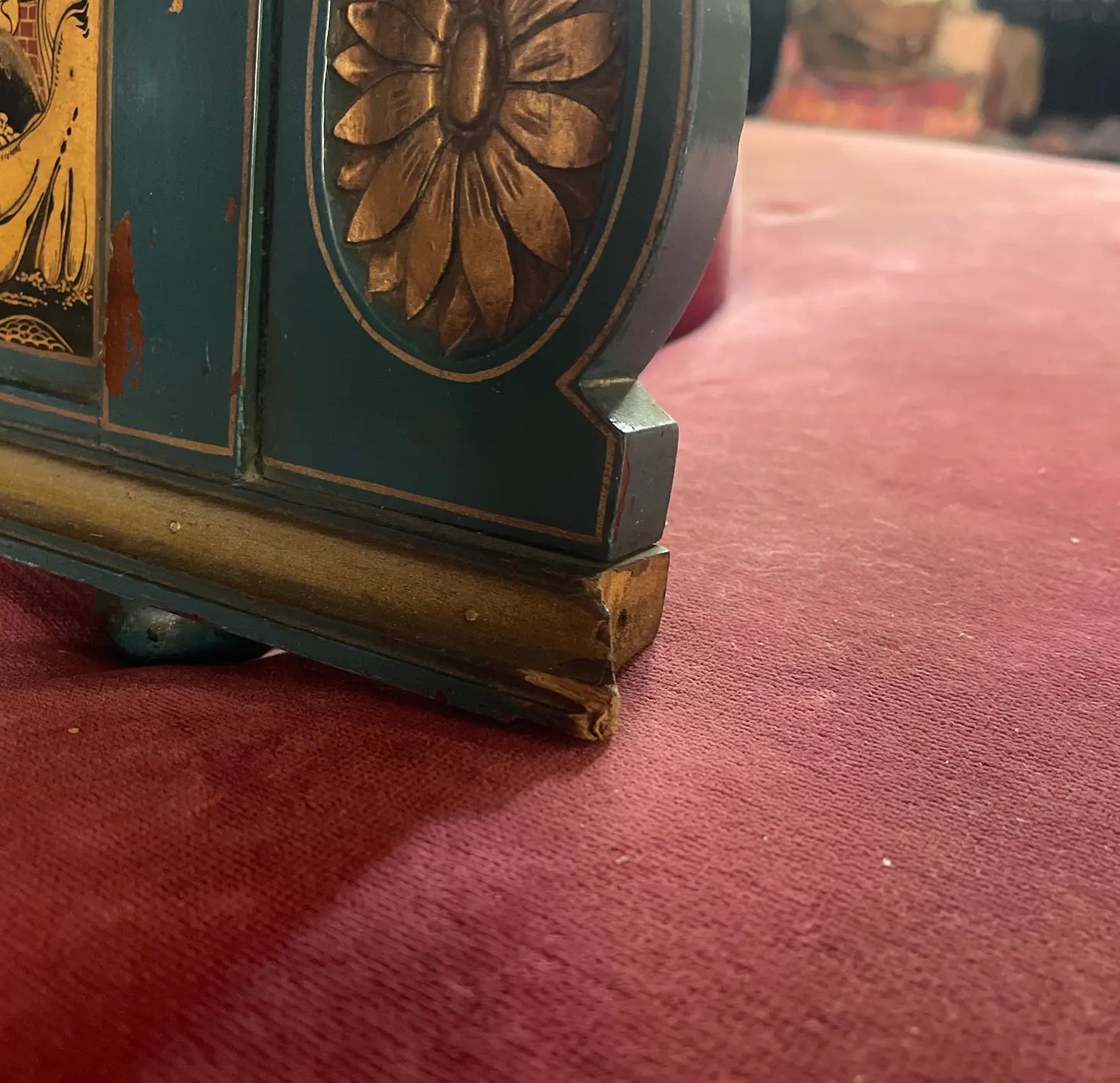 1970s Vintage Chinoiserie Overmantel Mirror With Two Shelves