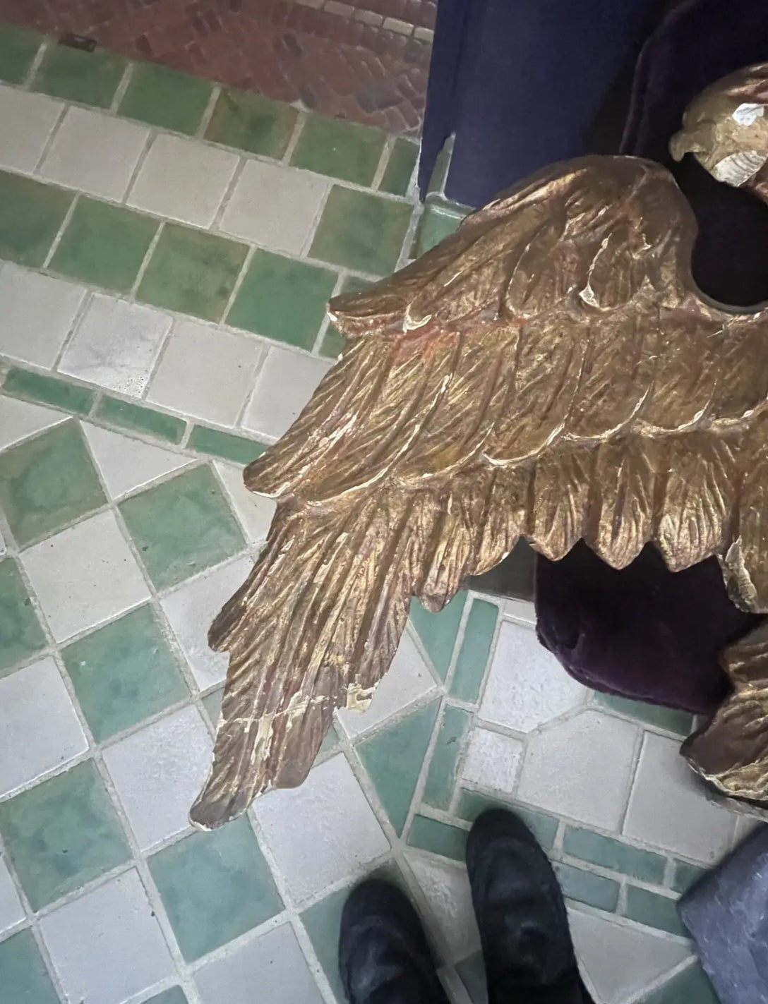 Early 19th Century Antique Carved Wood Gilt Eagle