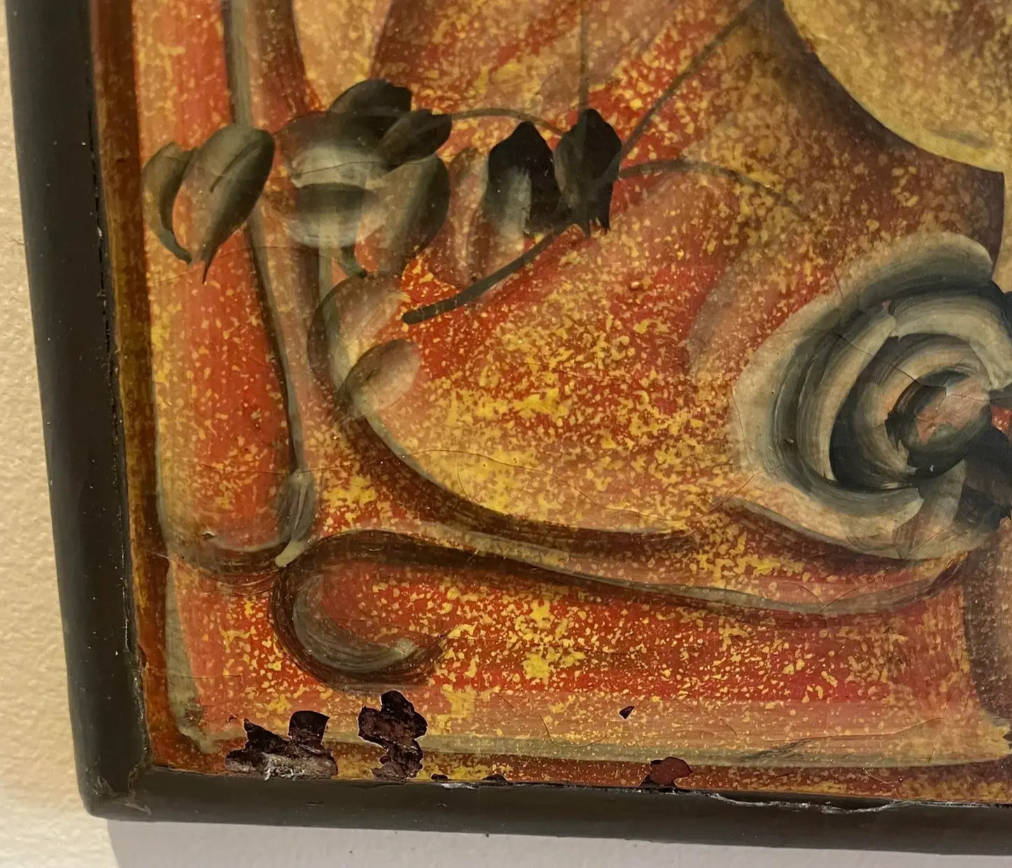 1980s Pair of Painted Wooden Panels in the Asian Style