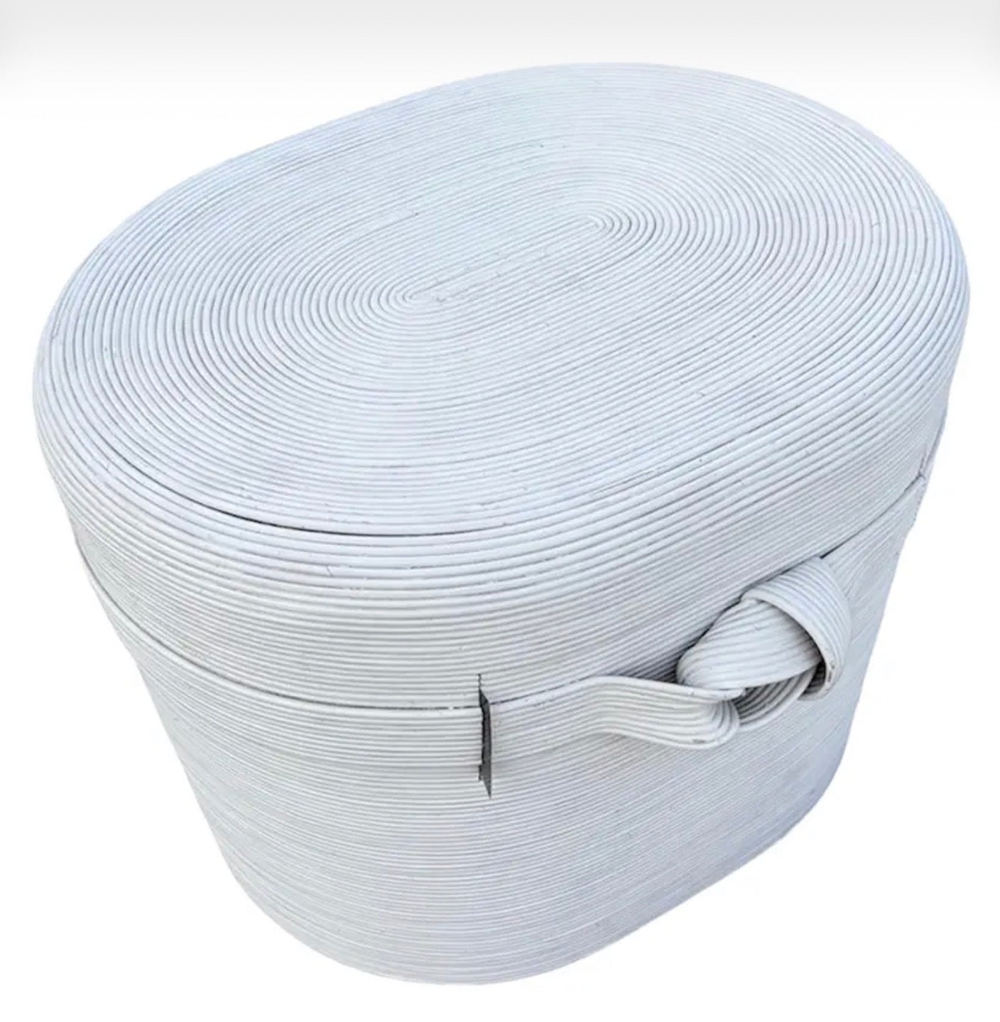 Vintage White Split Reed Side Table