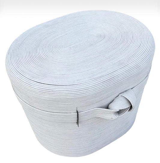 Vintage White Split Reed Side Table
