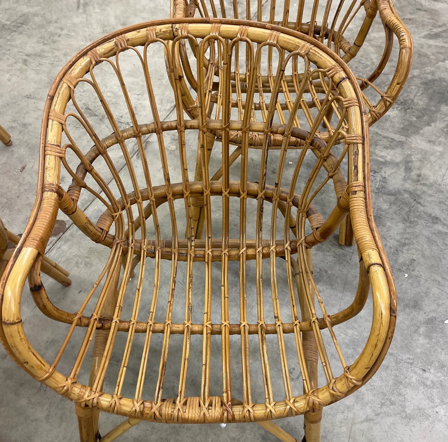 Vintage Rattan Armchairs - Set of 4