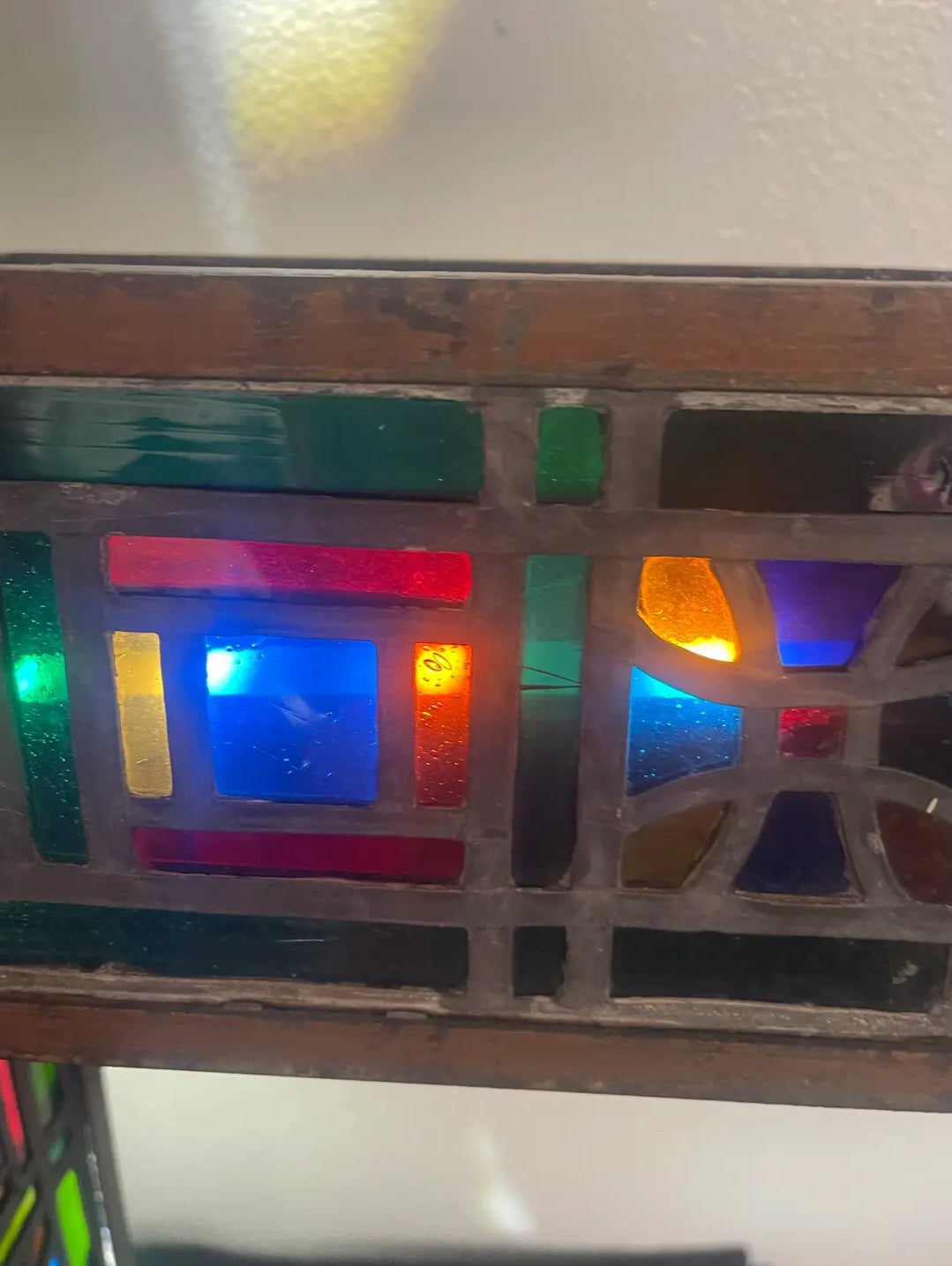 Mid 20th Century Stained Glass Three Dimensional Cross