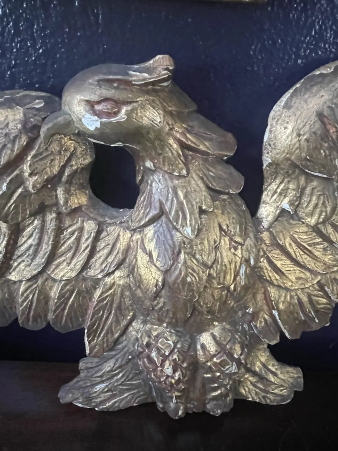 Early 19th Century Antique Carved Wood Gilt Eagle