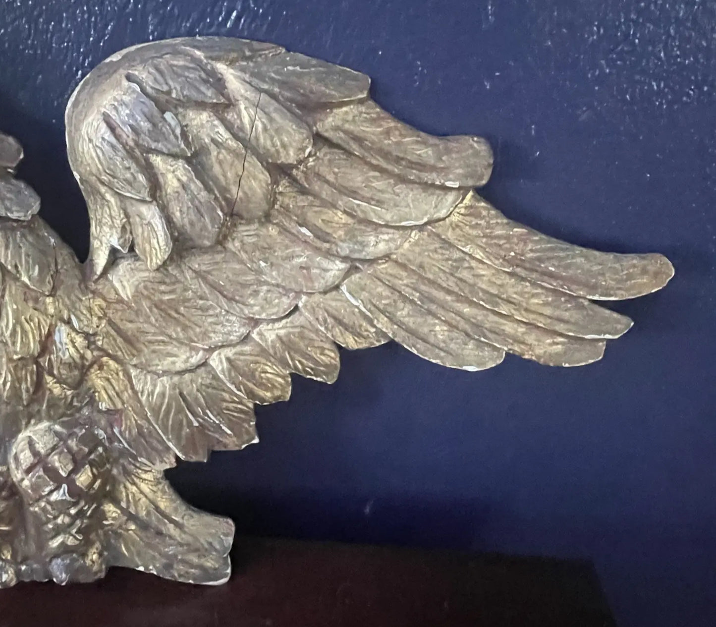 Early 19th Century Antique Carved Wood Gilt Eagle