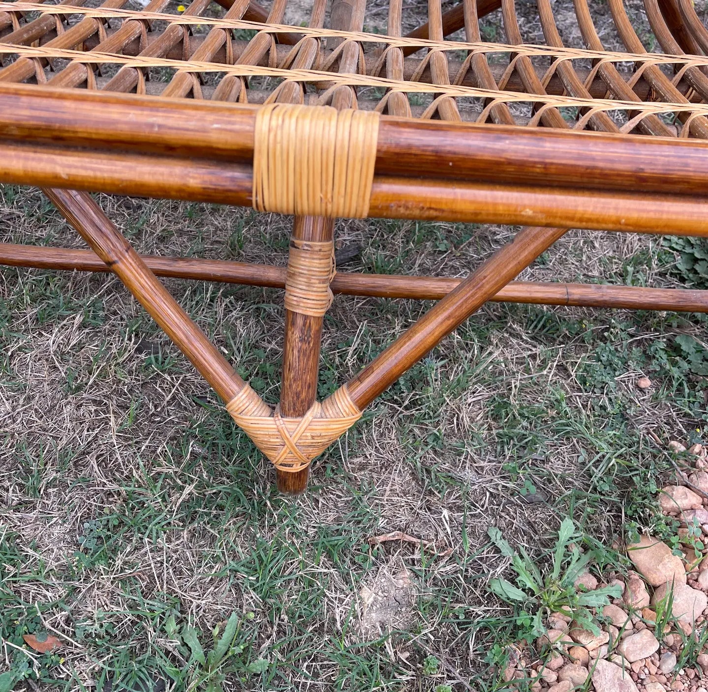 Vintage Ratan Loveseat in the Style of Franco Albini