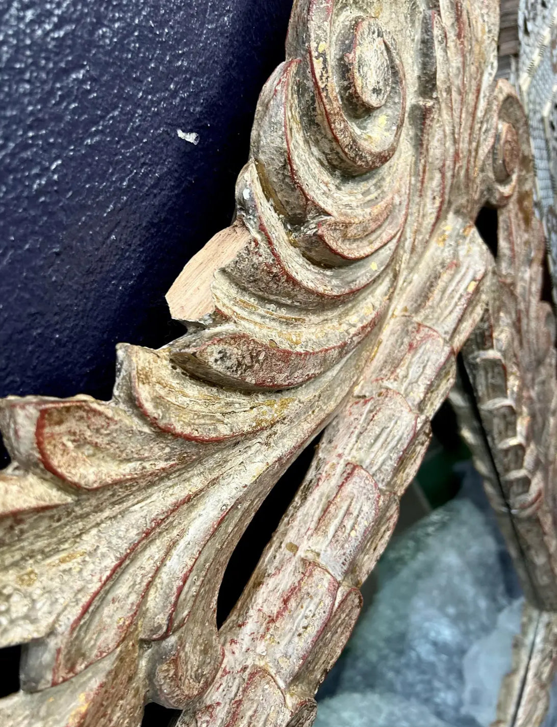 Early 20th Century Acanthus Leaf Carved Wall Mirror or Frame