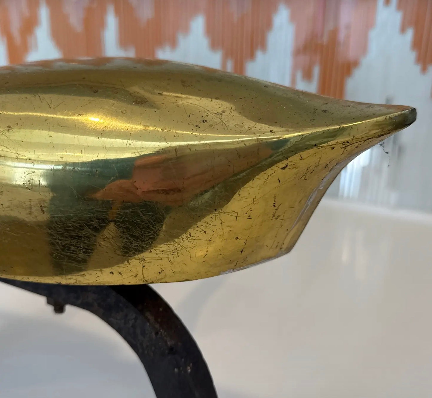 Pair of Vintage Brass Duck Andirons