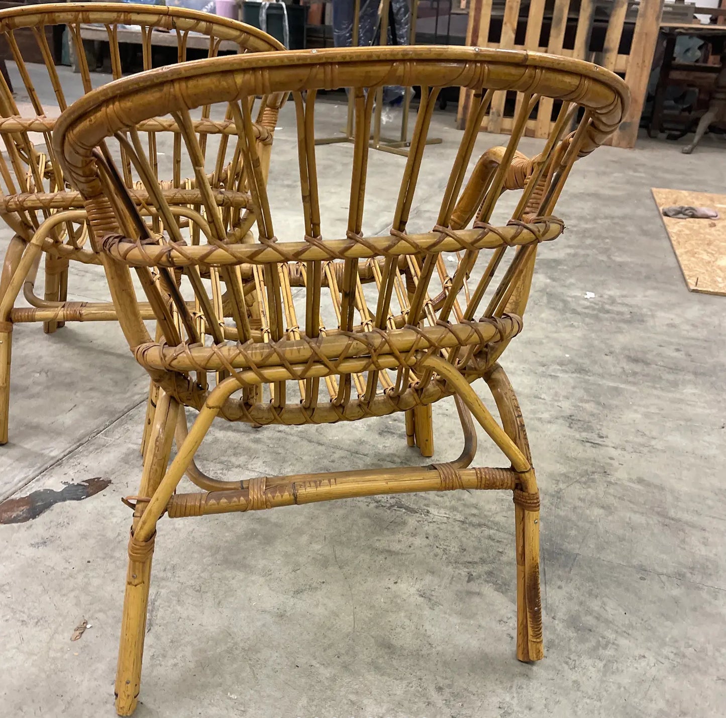 Vintage Rattan Armchairs - Set of 4
