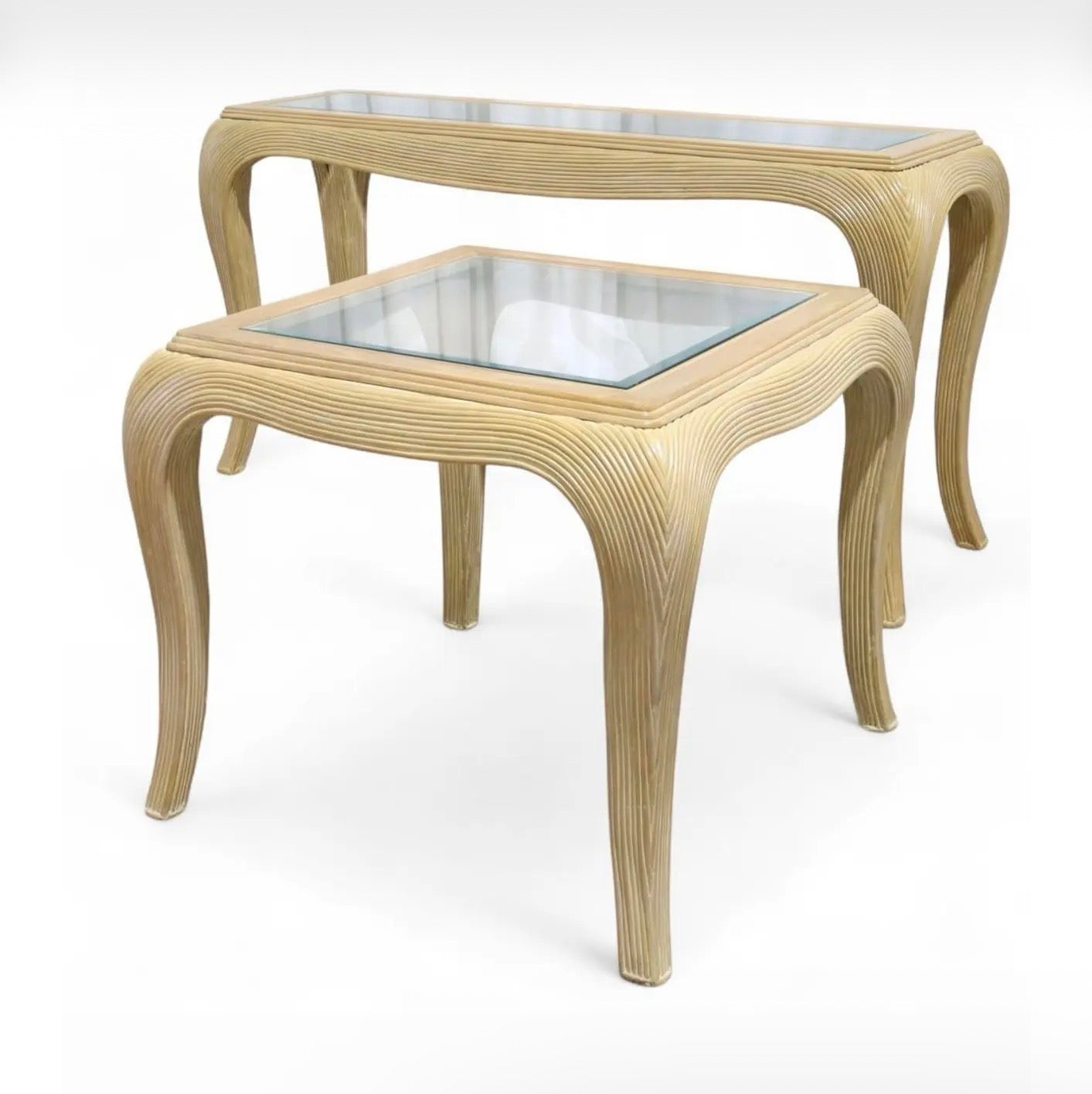 1970s Mid Century Modern Matching Console and Side Table in the Gabriella
Crespi Style