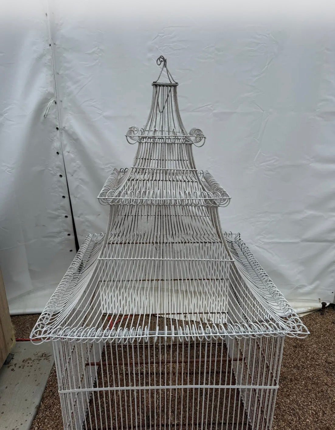 Vintage Extremely Large Pagoda Top Birdcage