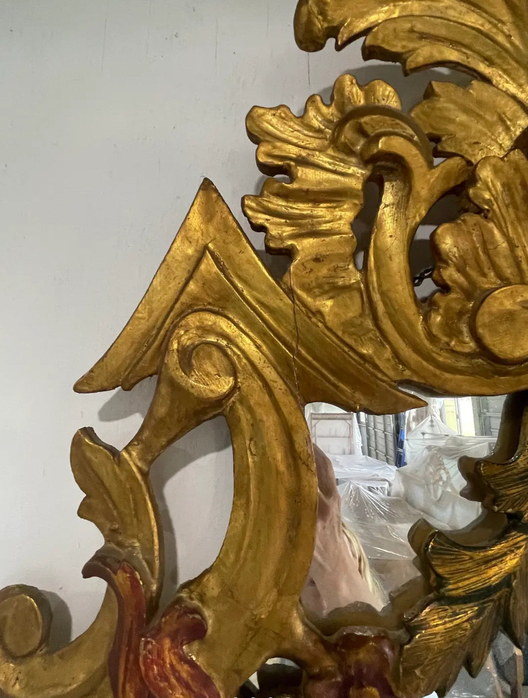 Pair of 1960s Spanish Carved Gilt Mirrors
