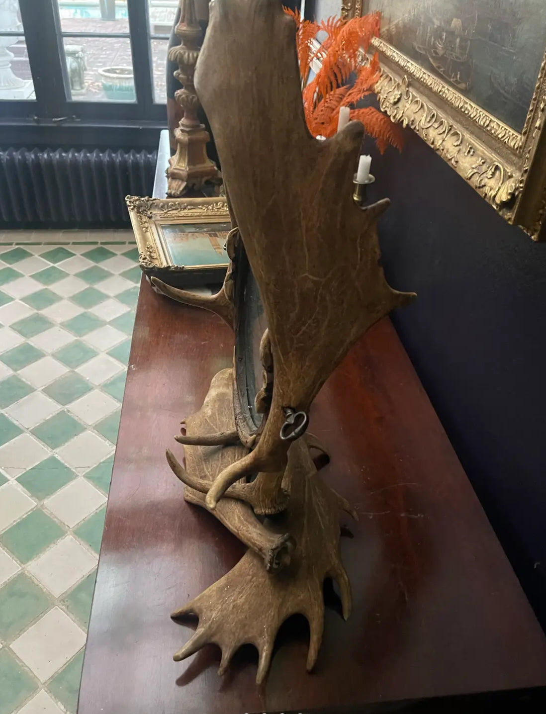 Early 20th Century Antler Vanity Mirror