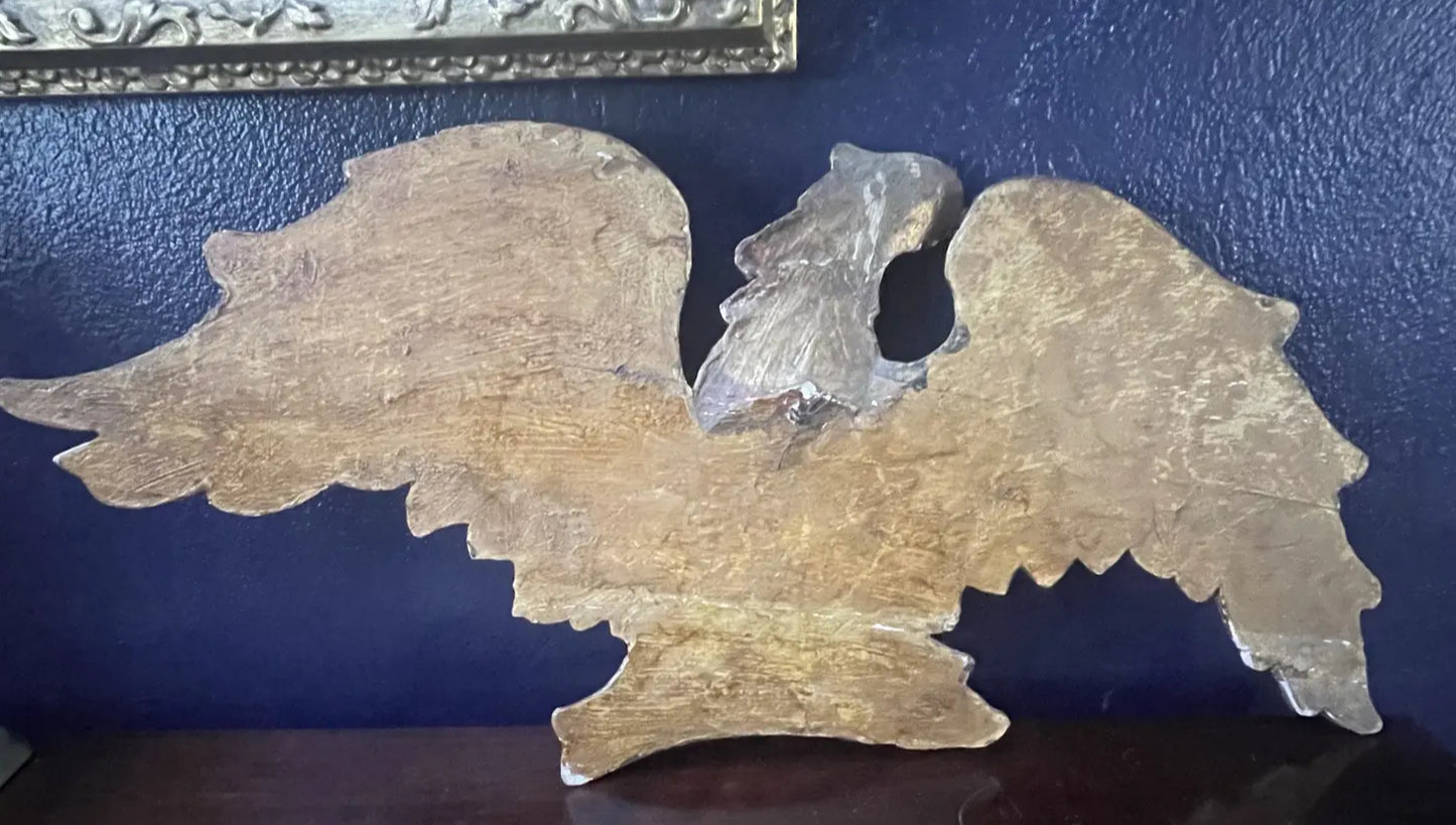 Early 19th Century Antique Carved Wood Gilt Eagle