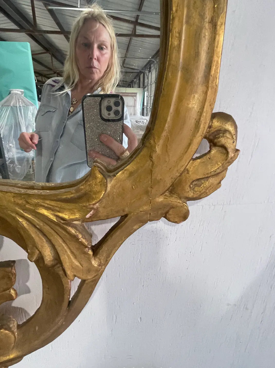 Pair of 1960s Spanish Carved Gilt Mirrors