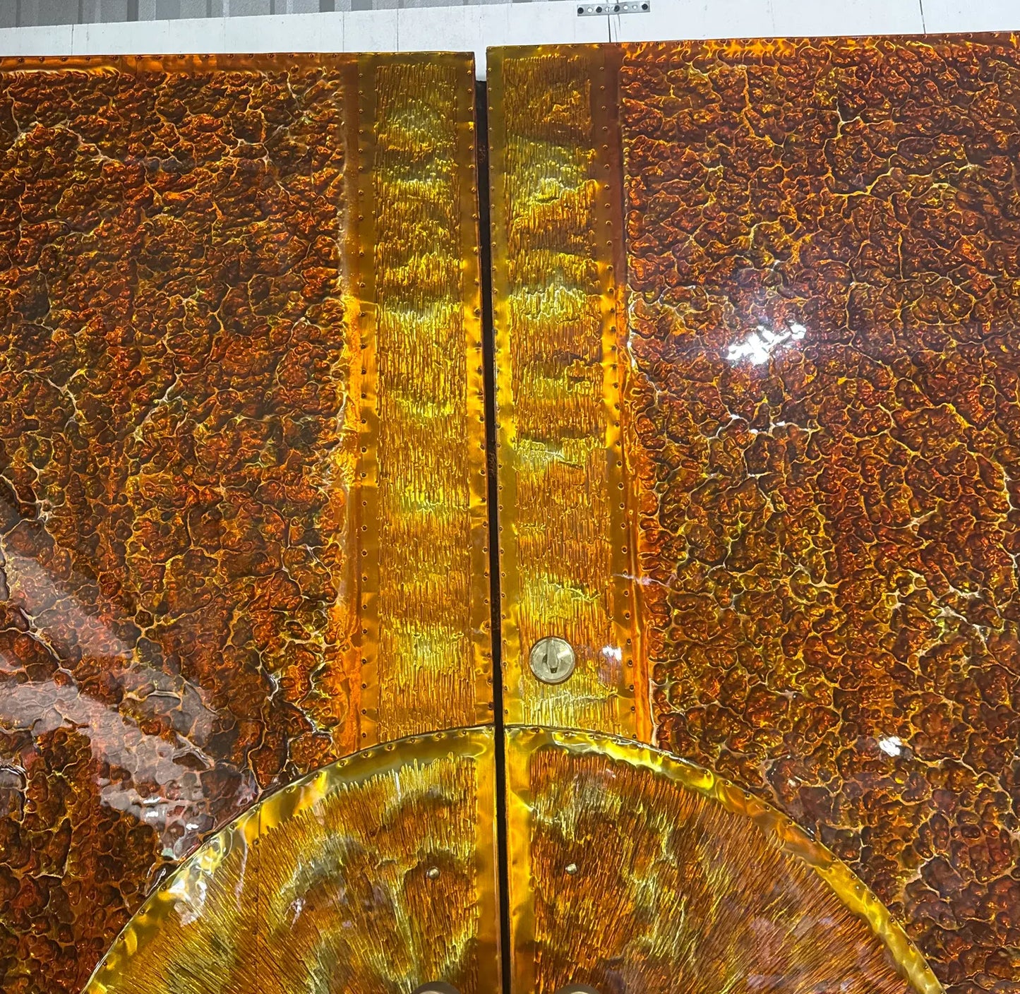 Pair of Large 1980s Sunburst Doors by Alan Weiss