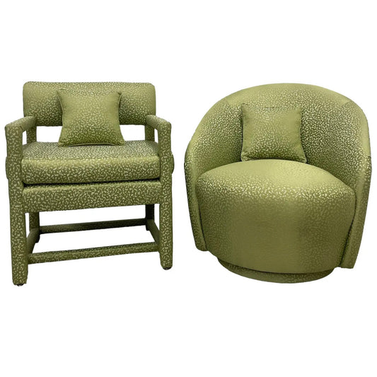 1970s A Pair of a Vintage Parsons Chair and Swivel Chair