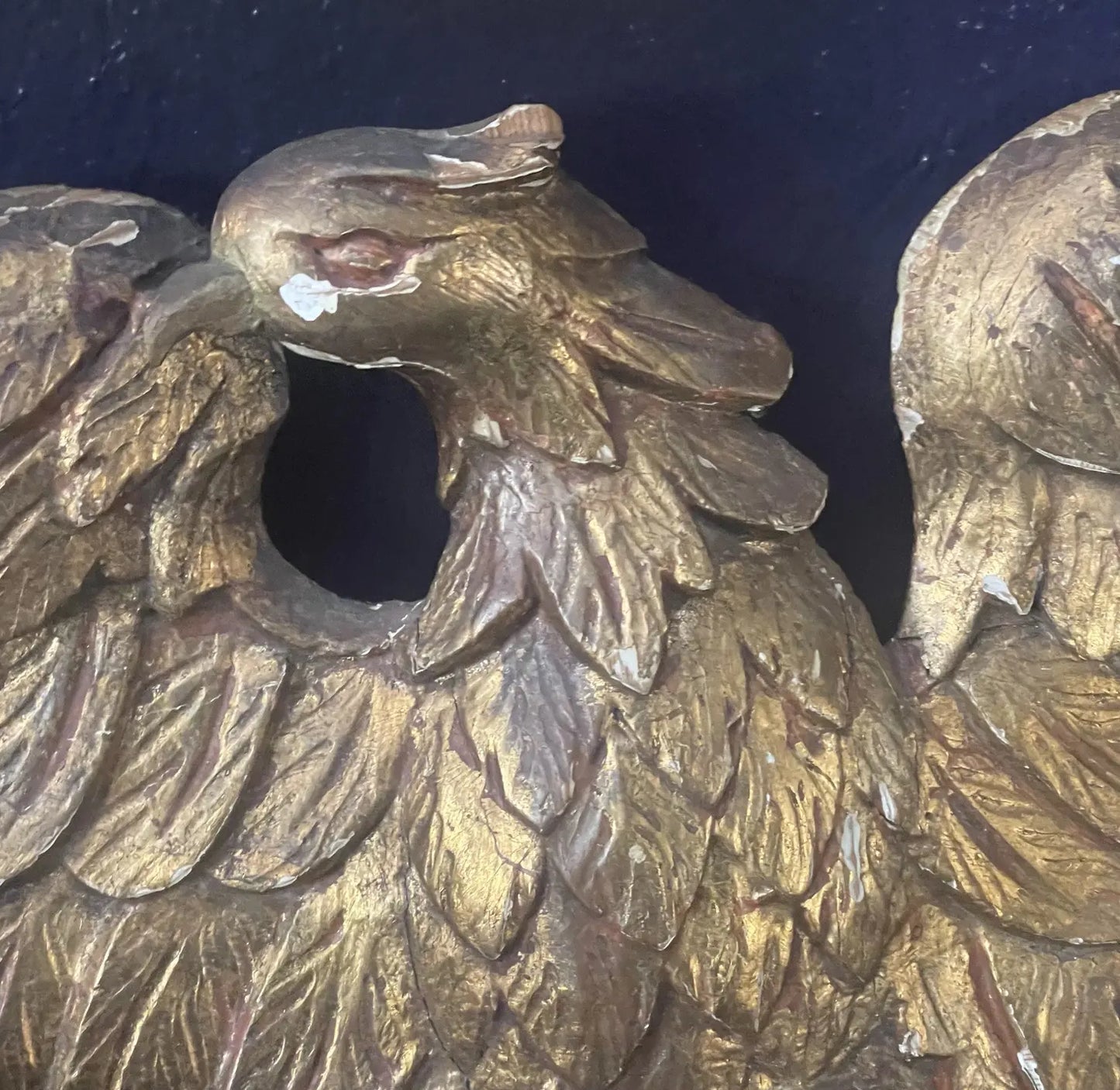 Early 19th Century Antique Carved Wood Gilt Eagle