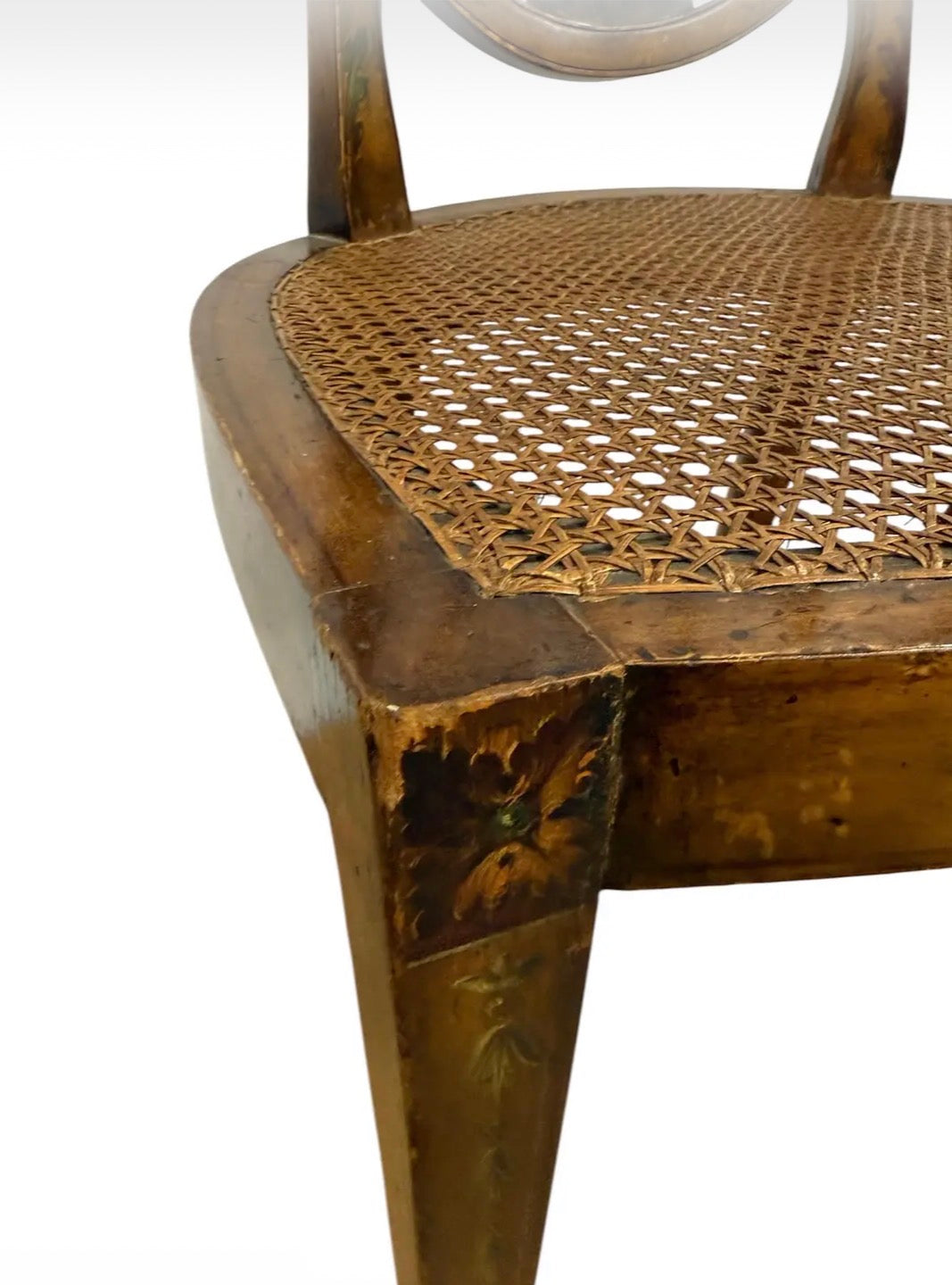 Pair of Antique 19th Century English Federal Hepplewhite Caned Side Chairs