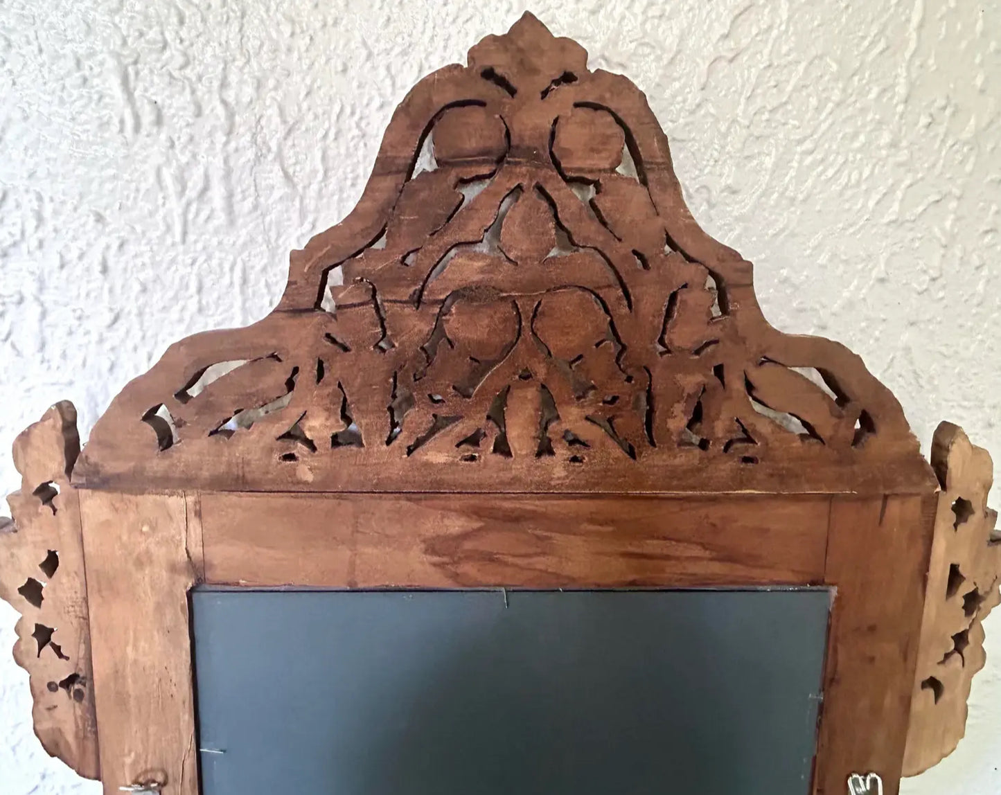 Vintage Antique Moorish Mother of Pearl & Bone Inlaid Wall Mirror