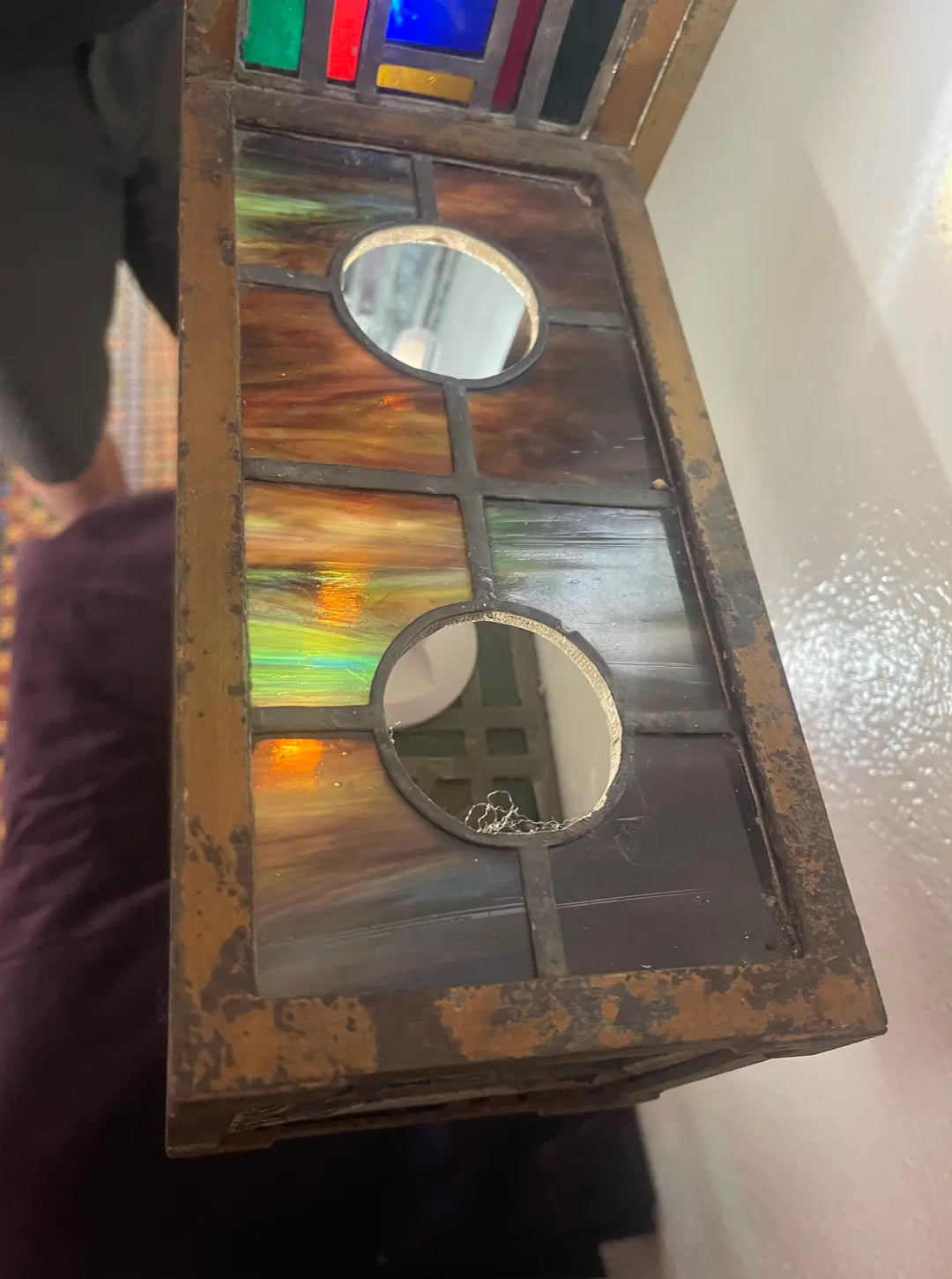 Mid 20th Century Stained Glass Three Dimensional Cross
