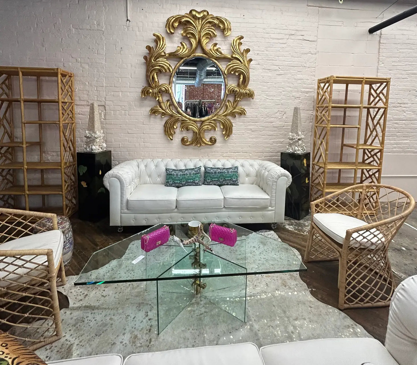 Extra Large 1990s Gold Acanthus Leaf Mirror From Dauphin Harrison & Gil