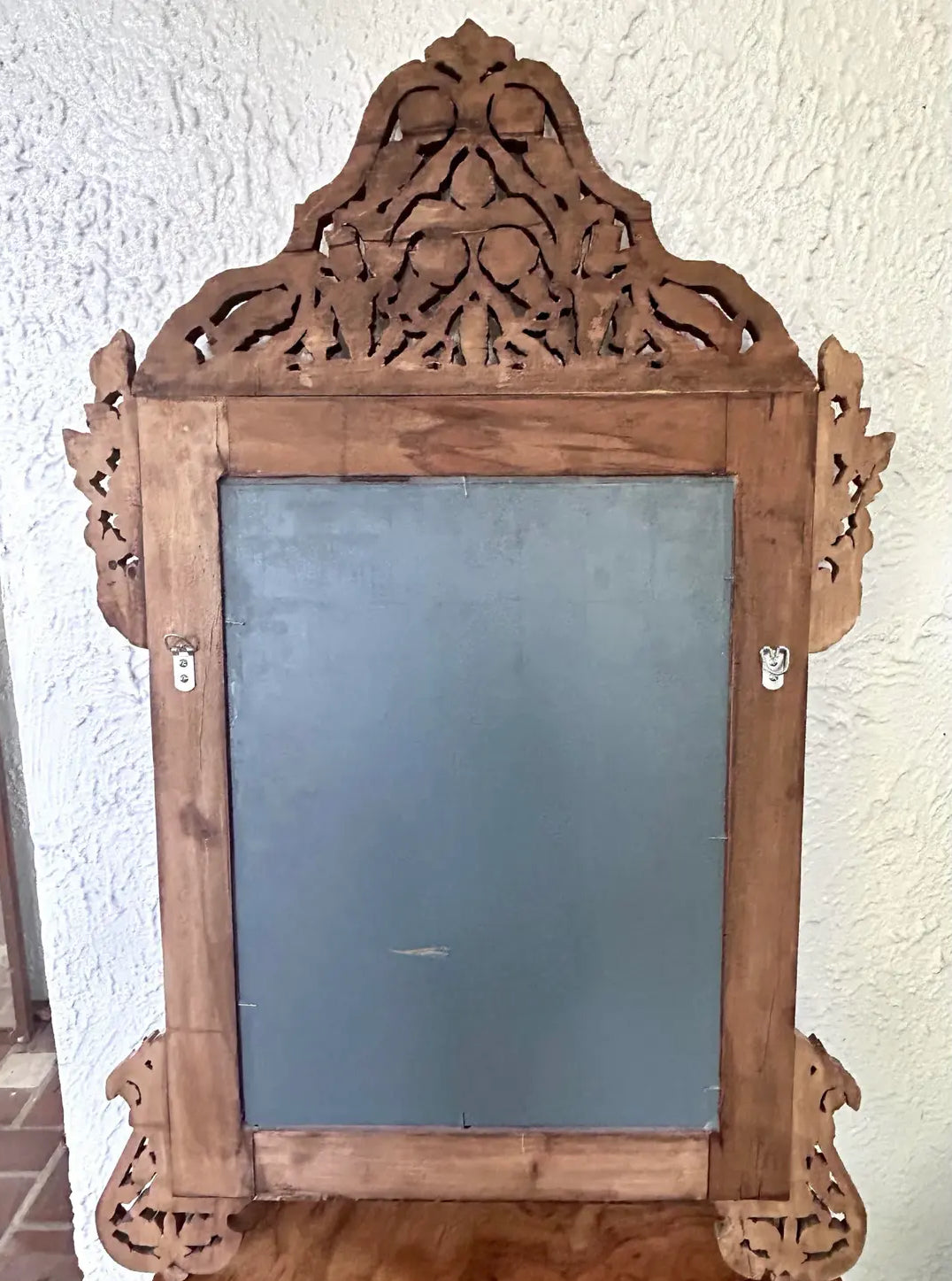 Vintage Antique Moorish Mother of Pearl & Bone Inlaid Wall Mirror