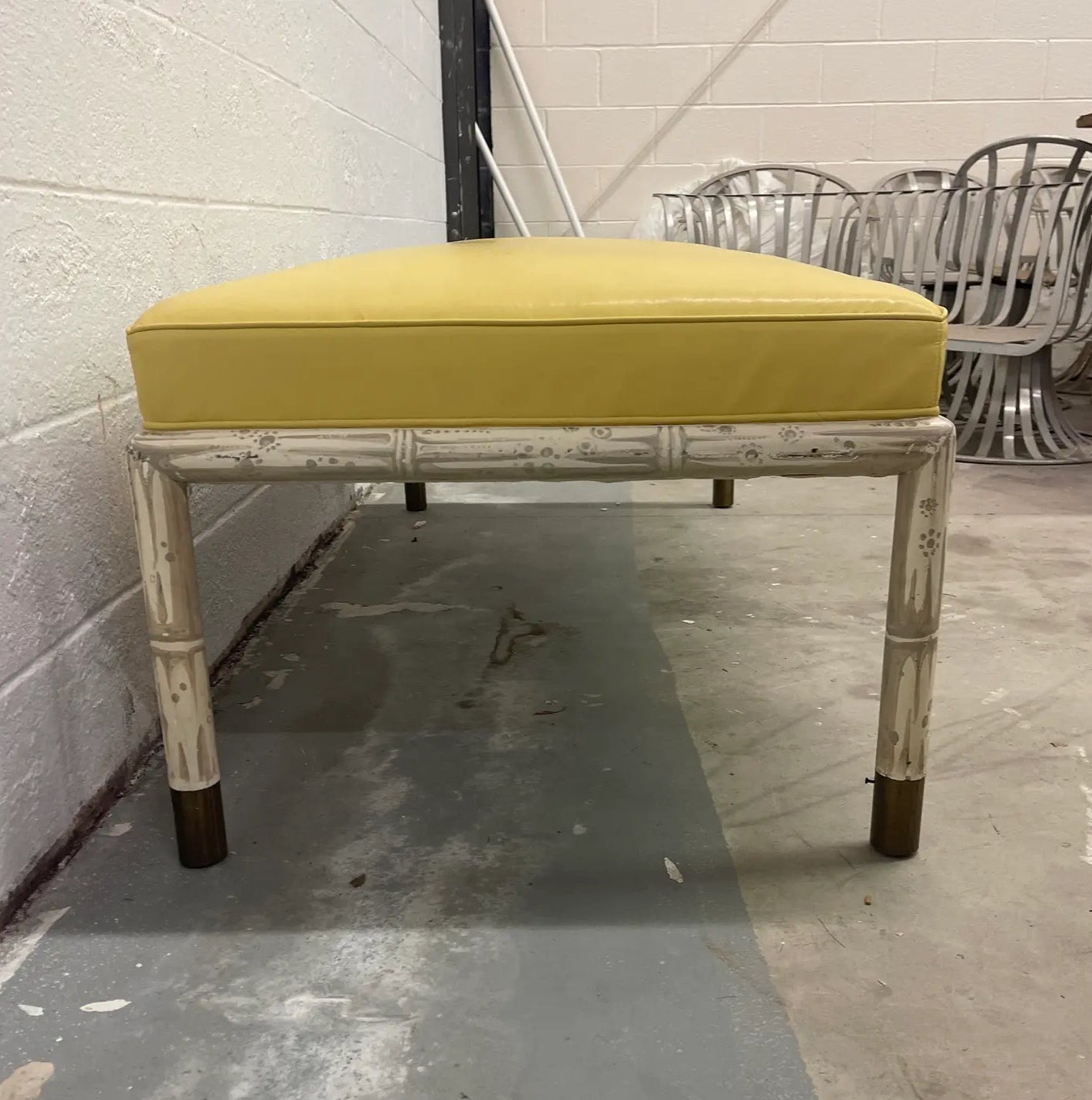 1970's Painted Hollywood Regency Bench