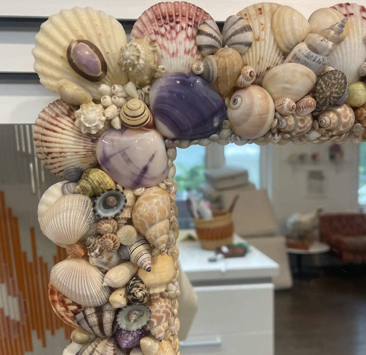 1980s Shell Encrusted Wall Mirror